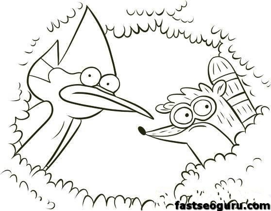 Blue jay and Rigby regular show coloring pages